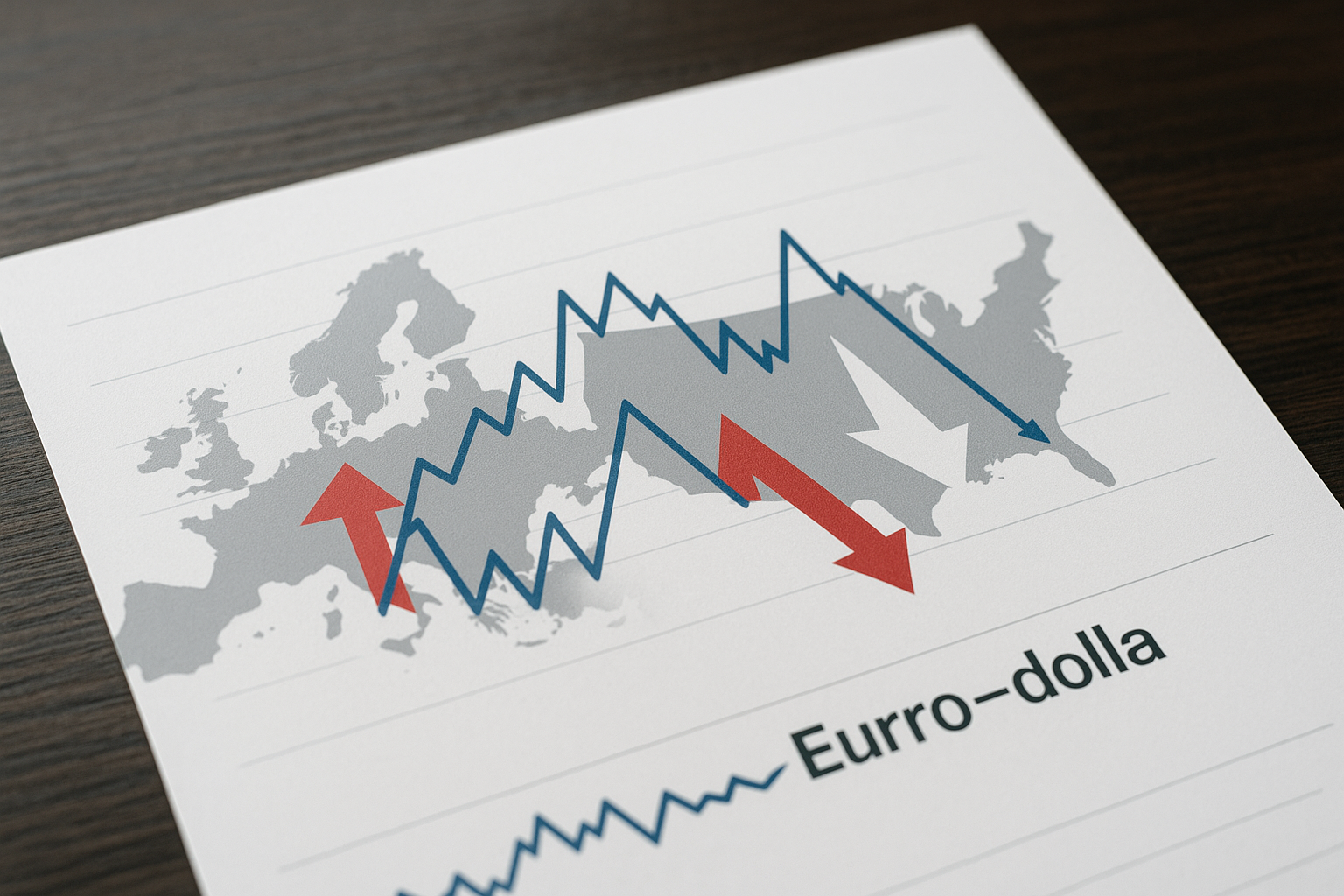 Grafico del cambio euro-dollaro che evidenzia la forza del dollaro e l’impatto sui flussi internazionali