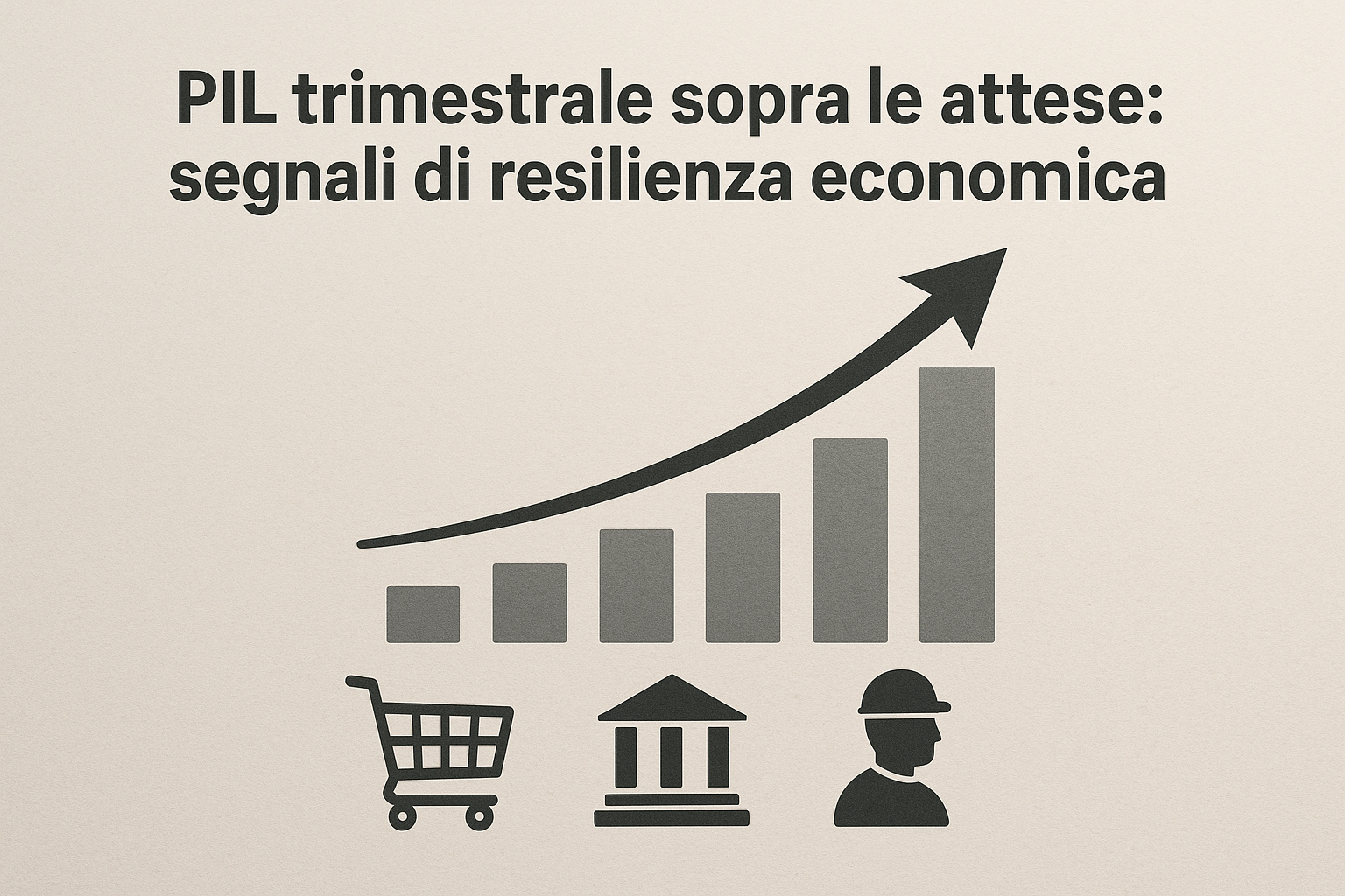 Grafico della crescita del PIL trimestrale con indicatori di consumi, investimenti e mercato del lavoro