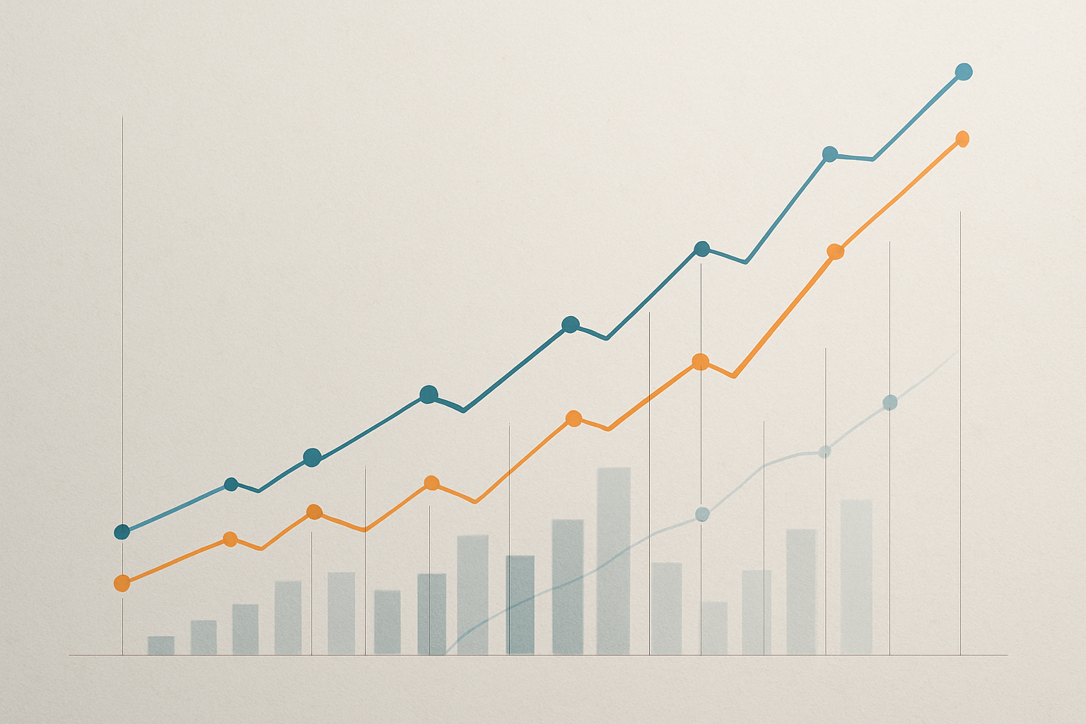 Grafico astratto che rappresenta la crescita degli investimenti nelle startup digitali