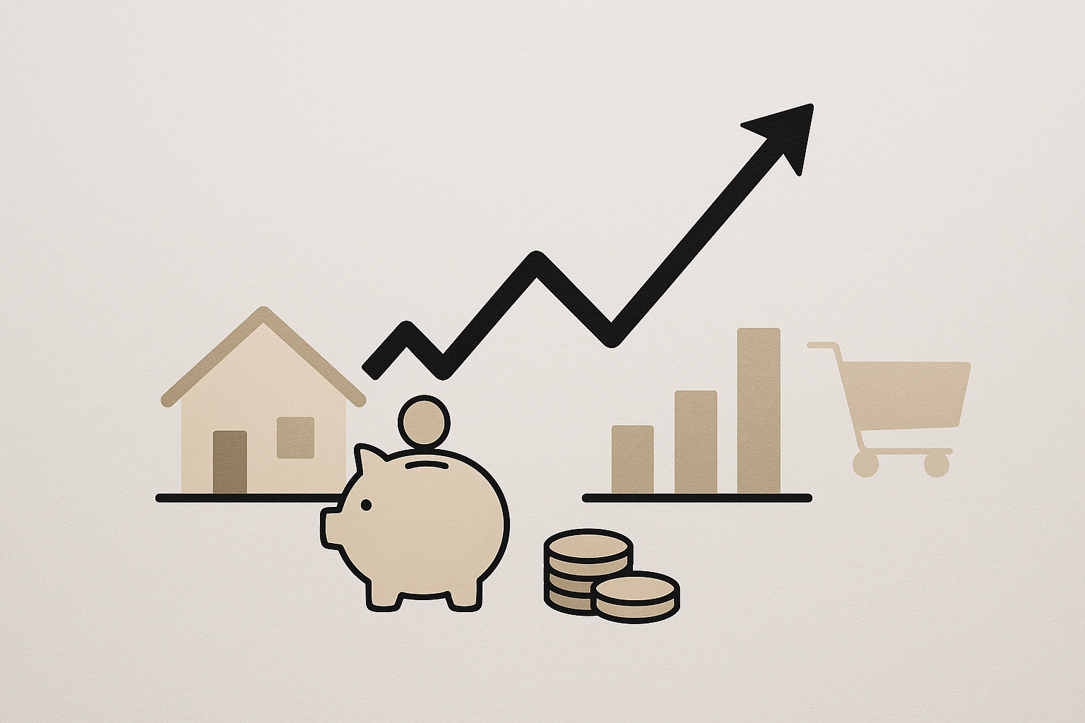Linea di tendenza in lieve aumento che rappresenta la fiducia dei consumatori e le aspettative economiche