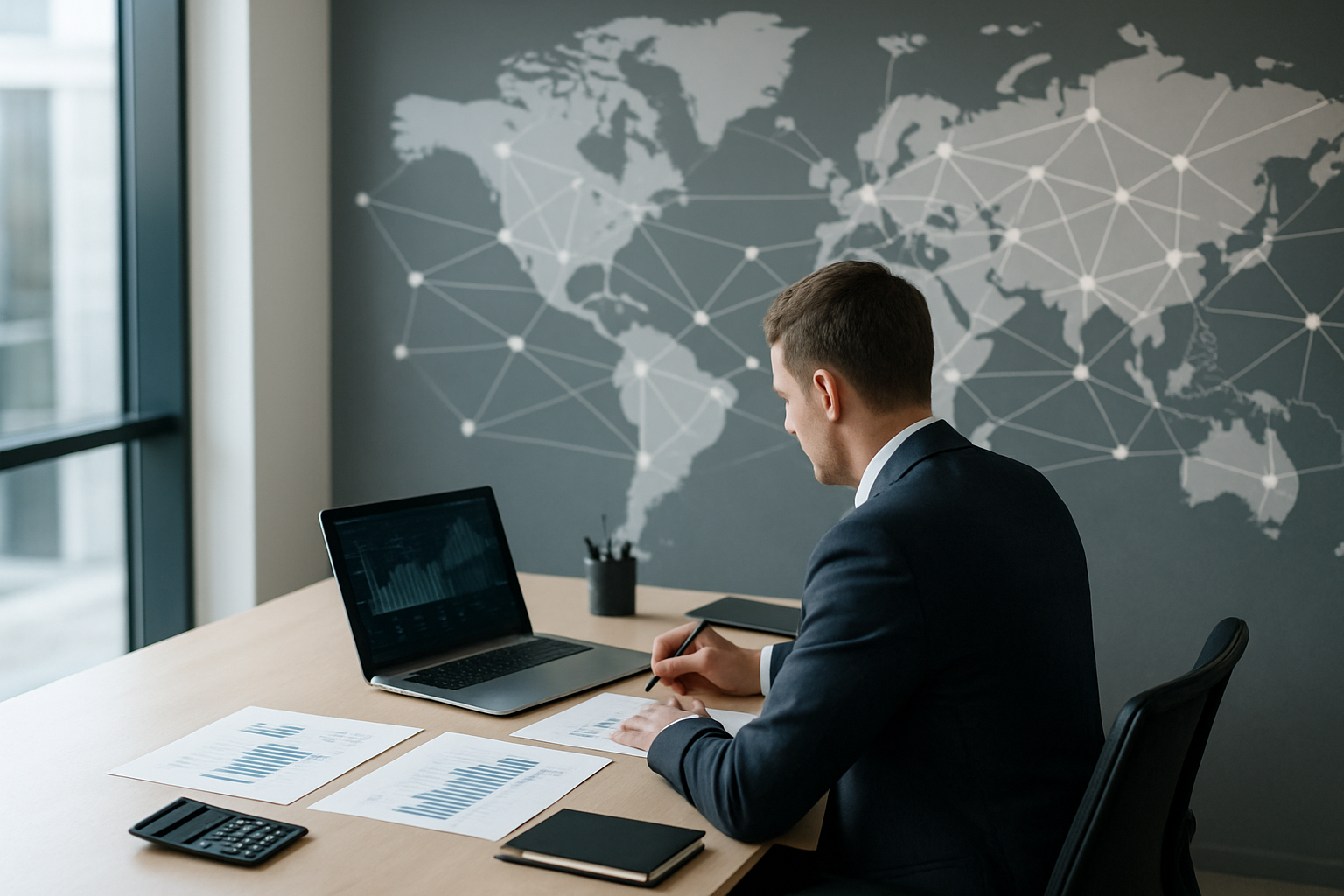 Mappa concettuale della competizione globale nell’industria tecnologica con nodi e connessioni