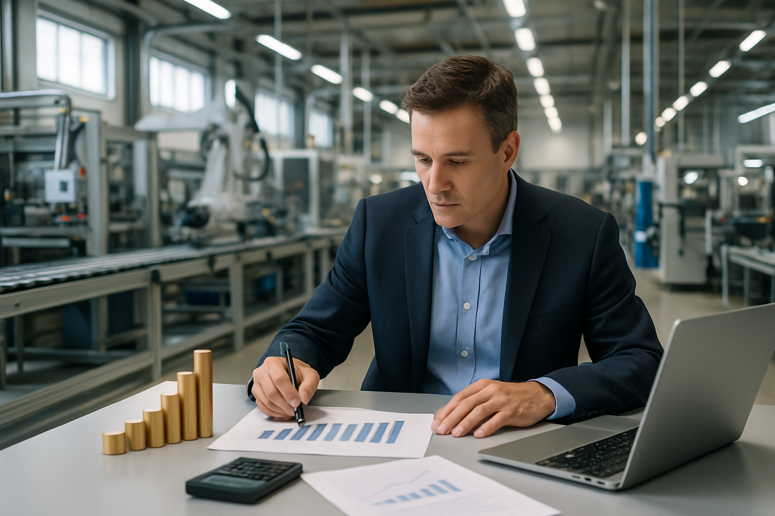 Stabilimento manifatturiero moderno con linea di produzione in funzione
