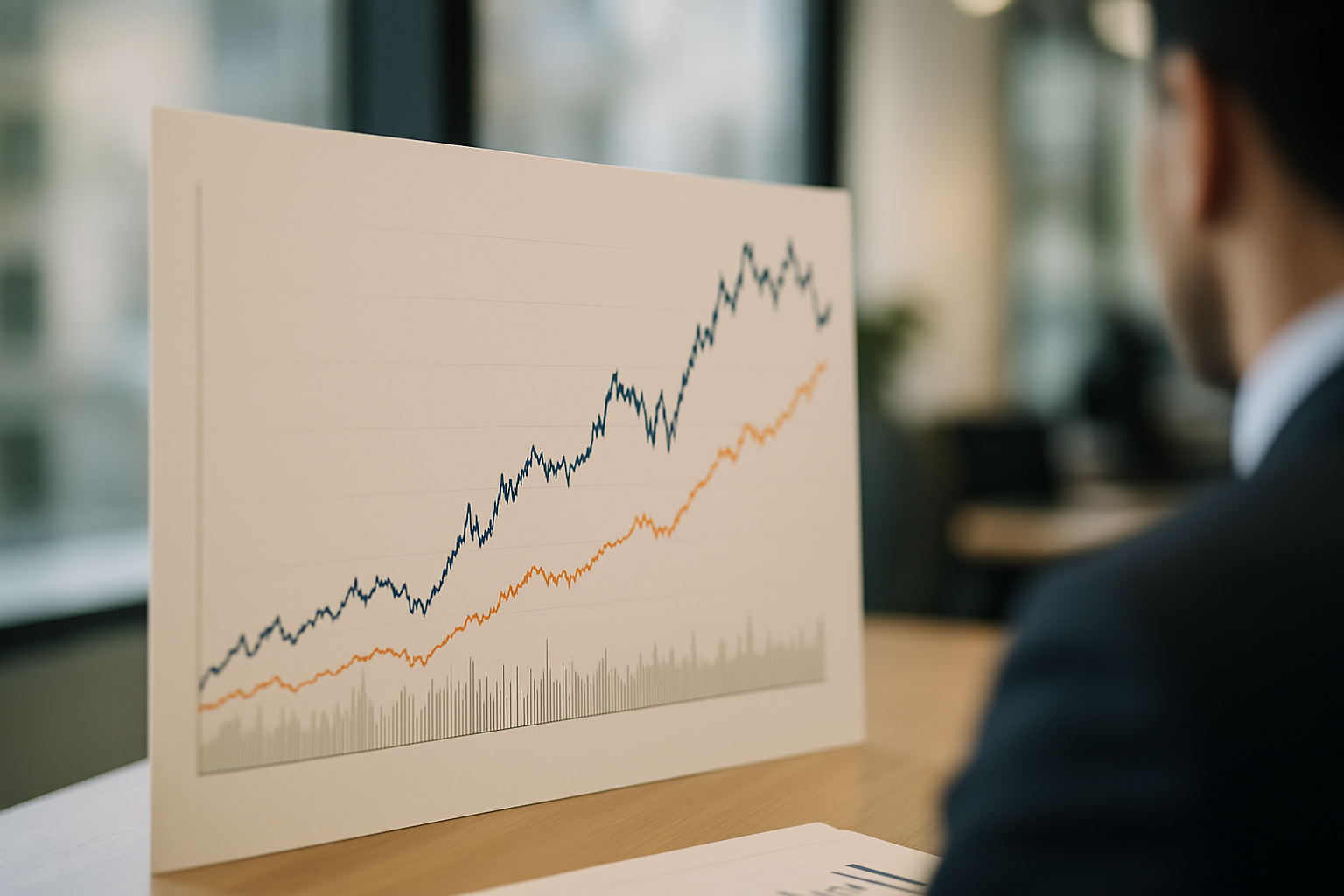 Andamento stilizzato di un indice azionario in un contesto di incertezza macroeconomica