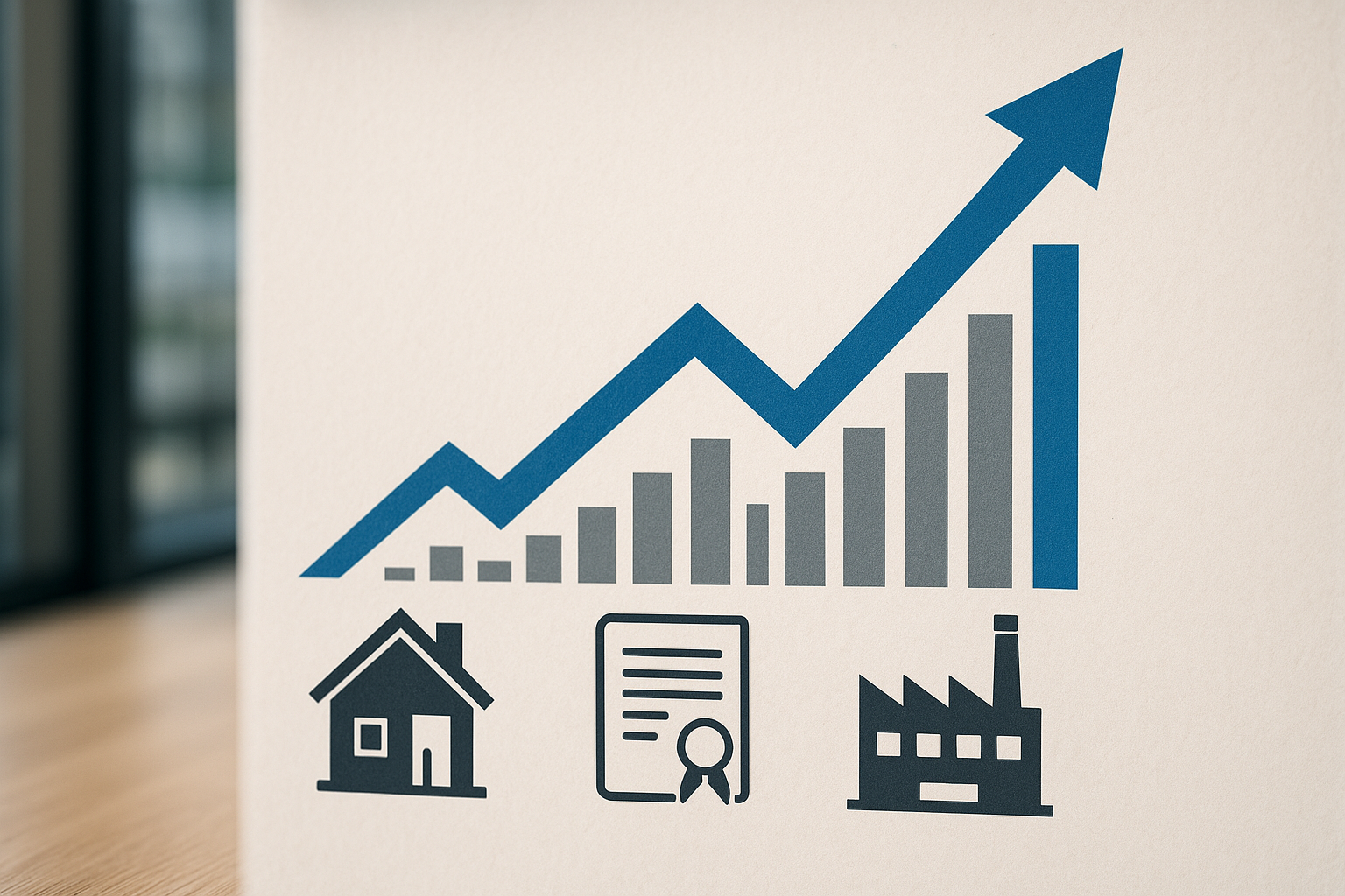 Schema che mostra l’aumento dei tassi di interesse e i suoi effetti su casa, obbligazioni e imprese
