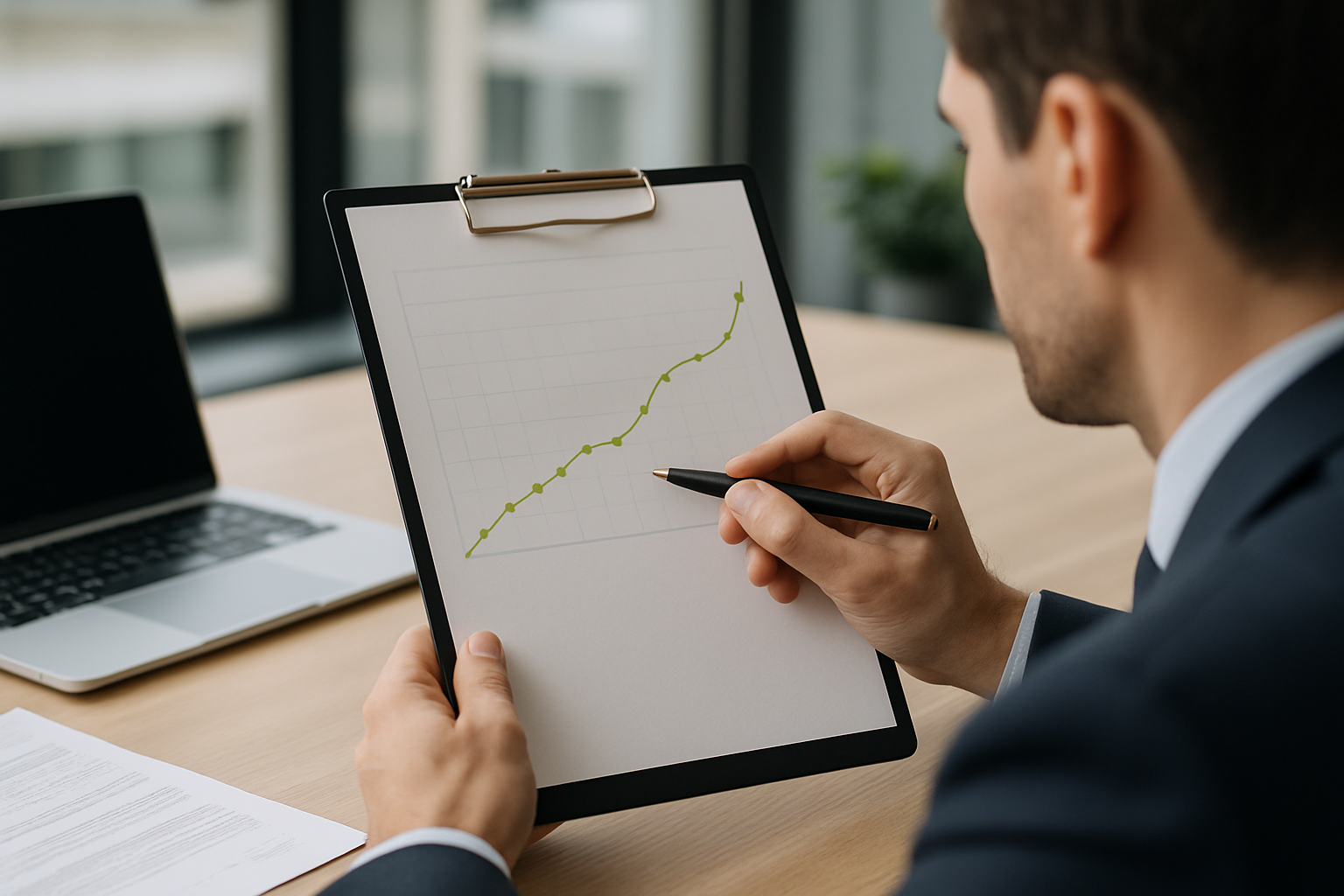 Rappresentazione astratta di un piano di accumulo con versamenti periodici e andamento di mercato variabile