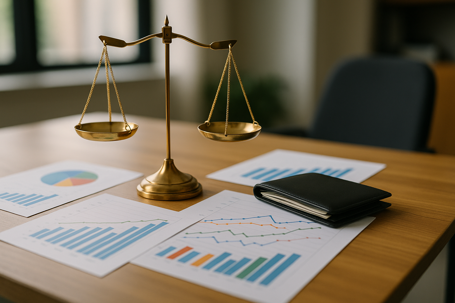 Rappresentazione concettuale di un portafoglio diversificato con bilanciamento tra diverse classi di asset